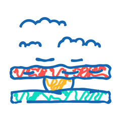 sky sunset sun summer sunlight doodle icon sketch vector. sky sunset sun summer sunlight sign. isolated symbol illustration