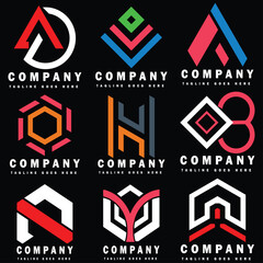 Free vector set of company logo design