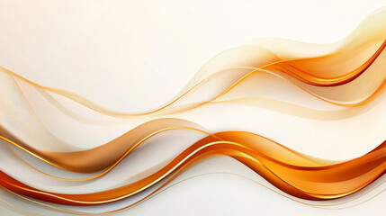 Abstract golden waves on a white background.