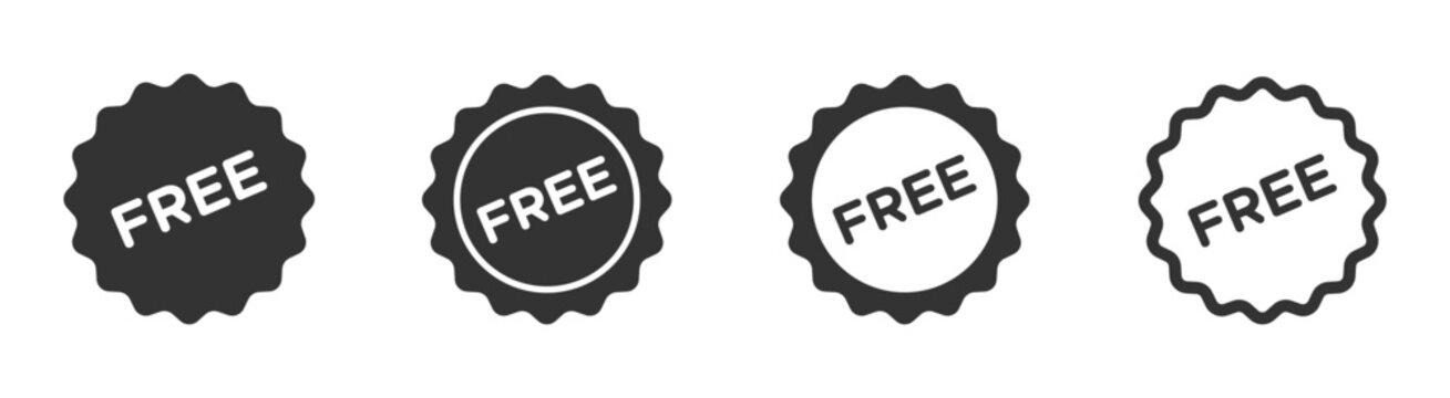 Free vector label illustration set. Free sticker set. Free vector icon. free icon