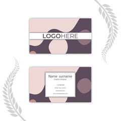 Print Hand-drawn flat design abstract business card.