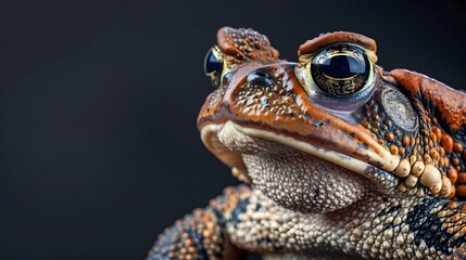 Close-Up American Toad Portrait in a Professional Studio