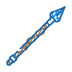 spear weapon military doodle icon sketch vector. spear weapon military sign. isolated symbol illustration