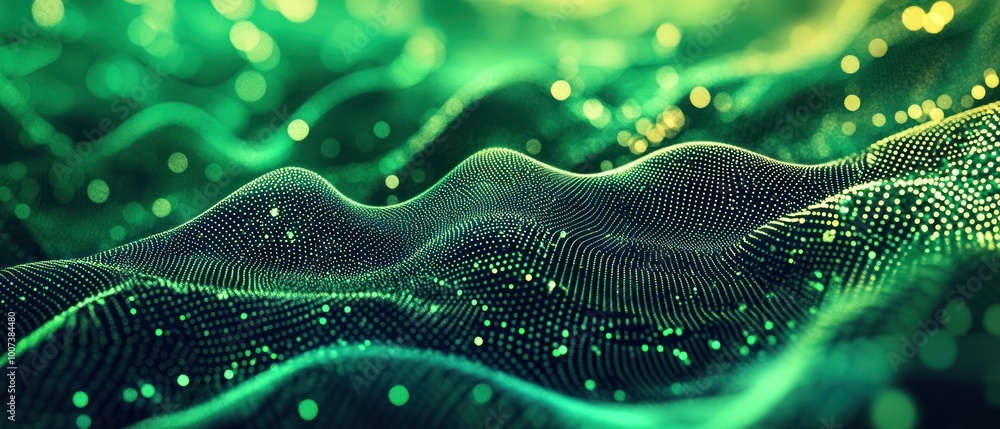 Poster abstract technology background made of interconnected dots and flowing lines