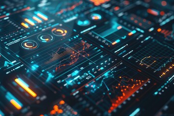 Obraz premium Visual data analysis software for marketing and investment decisions.