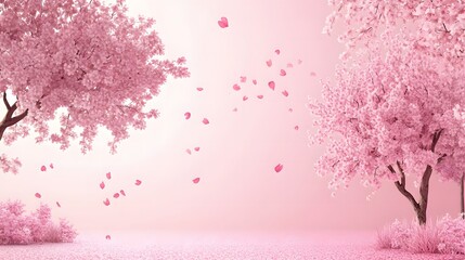 Obraz premium Delicate cherry blossom trees in full bloom