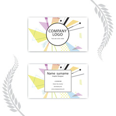 Print Abstract colorful business card concept.