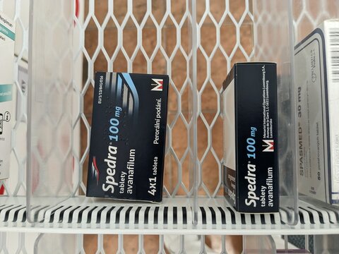 Prague,Czech Republic-October 9 2024:SPEDRA by MENARINI,containing AVANAFIL,is used to treat erectile dysfunction by increasing blood flow to the penis, helping men achieve and maintain an erection