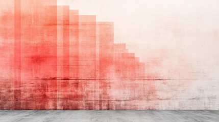 Red geometric pattern on a white wall.