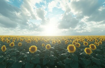 A sunflower and a cloud in Senigallia, province of Ancona, Marche