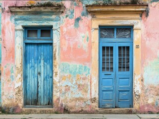 A beautiful old building in Havana, Cuba surrounded by vibrant colors