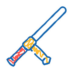 tonfa weapon military doodle icon sketch vector. tonfa weapon military sign. isolated symbol illustration
