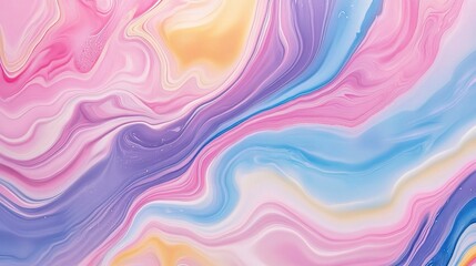 Obraz premium Pastel Dream Swirl: Abstract Fluid Art in Pink, Purple, and Blue Hues 