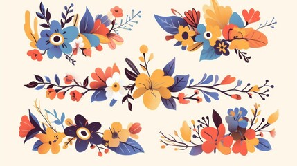 Obraz premium traditional Mexican flowers and elements, showcasing colorful designs inspired by Mexican culture