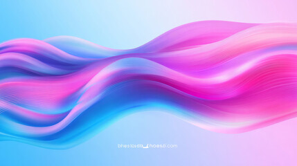 Naklejka premium Abstract pink and blue waves with a gradient background.