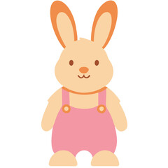 Obraz premium Cute Cartoon Bunny in Pink Overalls Vector Illustration for Kids Designs