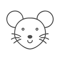  Cute Minimalist Mouse Face Illustration for Children's Designs and Decor