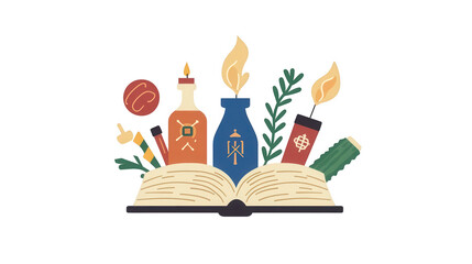 Flat Hanukkah Recipe Book Icon, Perfect for Celebrating Traditional Dishes and Culinary Joys, PNG File, Transparent Background

