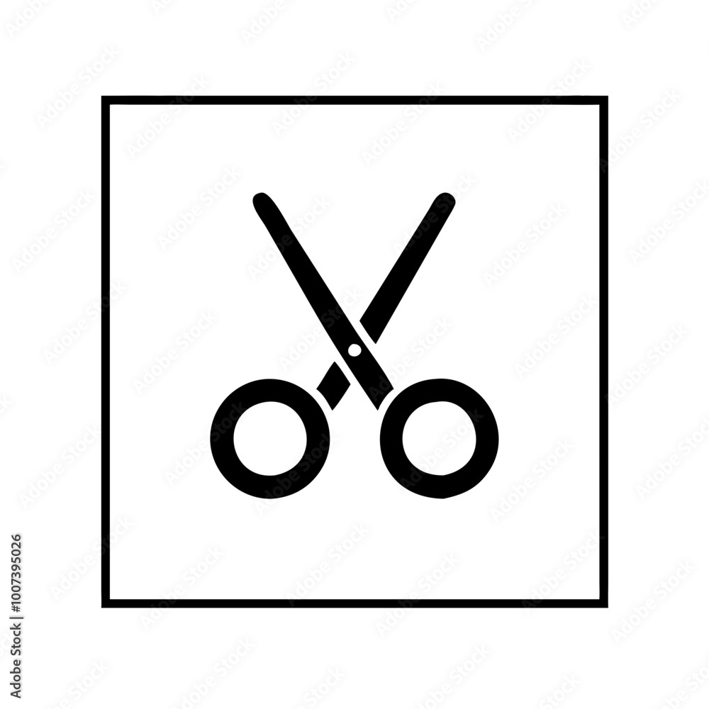 Poster scissors vector graphic for design and craft projects