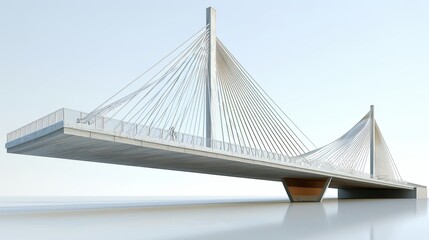 Fototapeta premium Architectural vision of a 3d model bridge project featuring detailed blueprints and design concepts