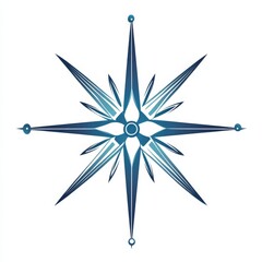 Fototapeta premium Simple wind rose isolated vector illustration showcasing the cardinal directions ，for navigation, geography, or design projects requiring a straightforward representation of wind direction.