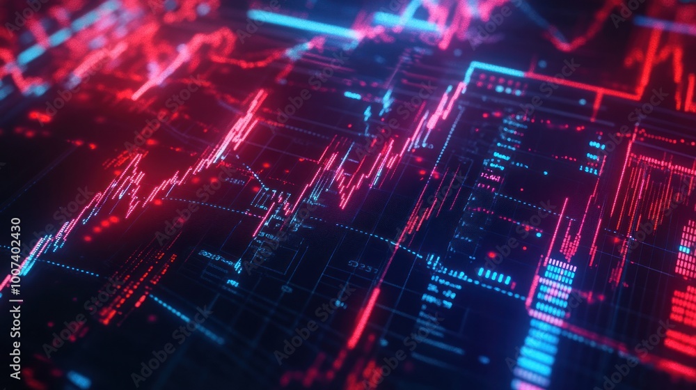 Poster abstract digital data visualization