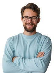 Fototapeta premium PNG Smiling man with folded arms