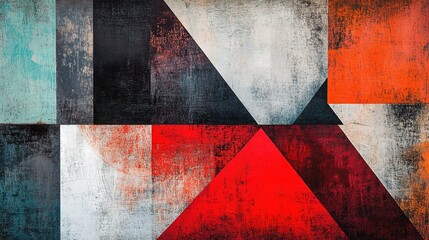 Abstract Geometric Art with Bold Color Blocks