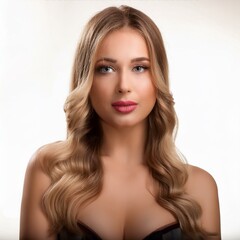 Naklejka premium beautiful young woman portrait, AI generated