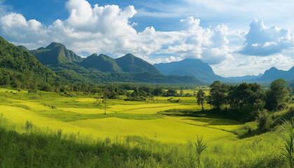 Obraz premium AI generator image of view, scenery, landscape, Luxury travel summer holiday tourism beautiful nature of Thailand