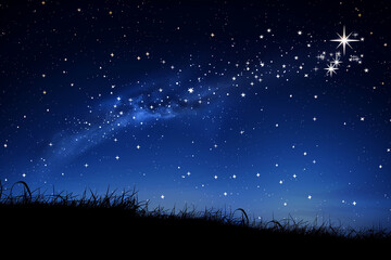 Naklejka premium Shooting Star in the Firmament Lights the Path to Bethlehem Representing Faith and Guiding to the Birth of Jesus Christ