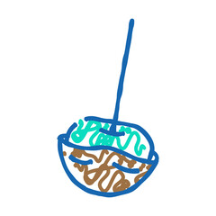 caramel apple autumn season doodle icon sketch vector. caramel apple autumn season sign. isolated symbol illustration