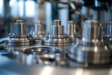 Close-up of Industrial Machinery Components