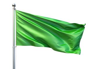 green flag wawing isolated on the white background