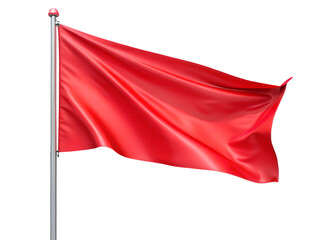 red flag wawing isolated on the white background