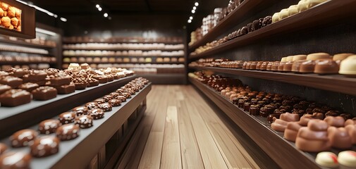 A cozy bakery interior filled with an array of delightful pastries and breads, inviting customers to indulge in sweet treats.
