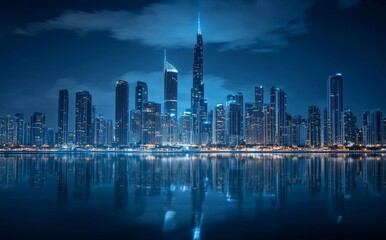 Obraz premium In the nighttime, Surfers Paradise is lit up with high rise buildings