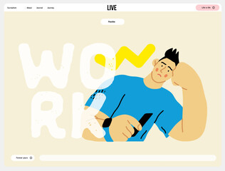 Creative Workspace: Video Conference, modern flat vector concept illustration of person engaging in virtual business meeting Connectivity, collaboration, digital interaction, remote work, productivity