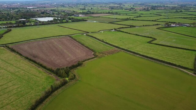 British Agricultural Farms at Countryside Landscape of England Near Dunball Bridgewater City, England