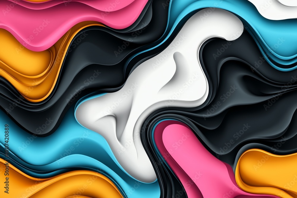 Poster as a geometric background, this abstract painting is a generative ai with various pastel colored cha