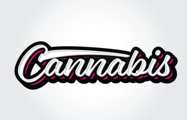 Obraz premium Cannabis Hand Lettering Art Vector Template