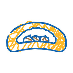 chicken bun food meal doodle icon sketch vector. chicken bun food meal sign. isolated symbol illustration