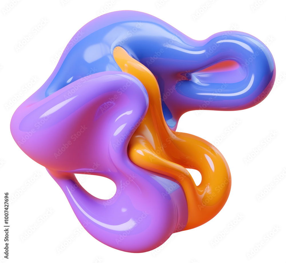 Poster png 3d render of abstract fluid shape represent of basic shape appliance balloon device.