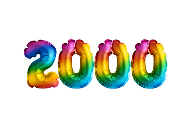 Multicolor balloon number 2000 anniversary. Happy birthday congratulations
