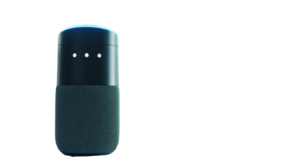 Smart speaker with touch control on white background