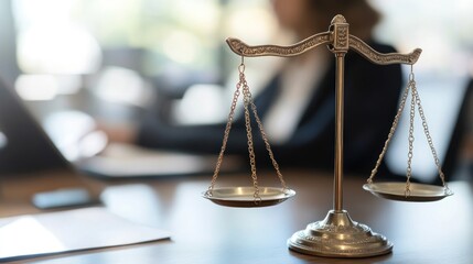 Scales of Justice on a Desk