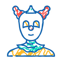 clown carnival show doodle icon sketch vector. clown carnival show sign. isolated symbol illustration