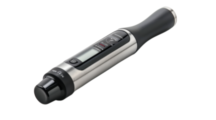 Digital sous vide precision cooker on white background