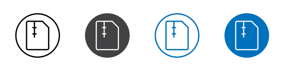 Obraz premium Zipped file icon Isolated on white background vector set