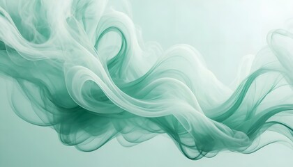 Soft abstract smoke waves in teal tones for elegant background design